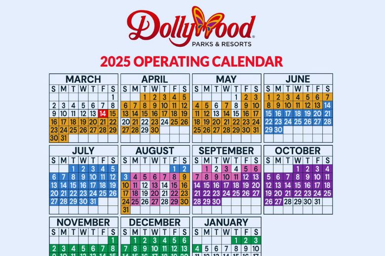 Dollywood's 2025 Operating Schedule and Events Calendar
